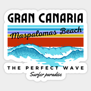 Vintage Maspalomas Beach Gran Canaria Spain Sticker